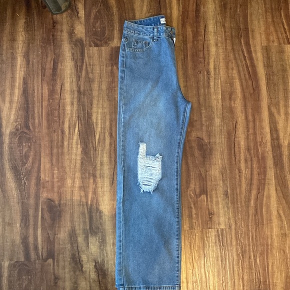 Nash Grey High Waist Wide Leg Distressed Jeans (M) - Picture 6 of 7